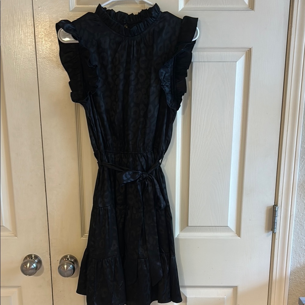 Black Ruffled Sleeveless Dress